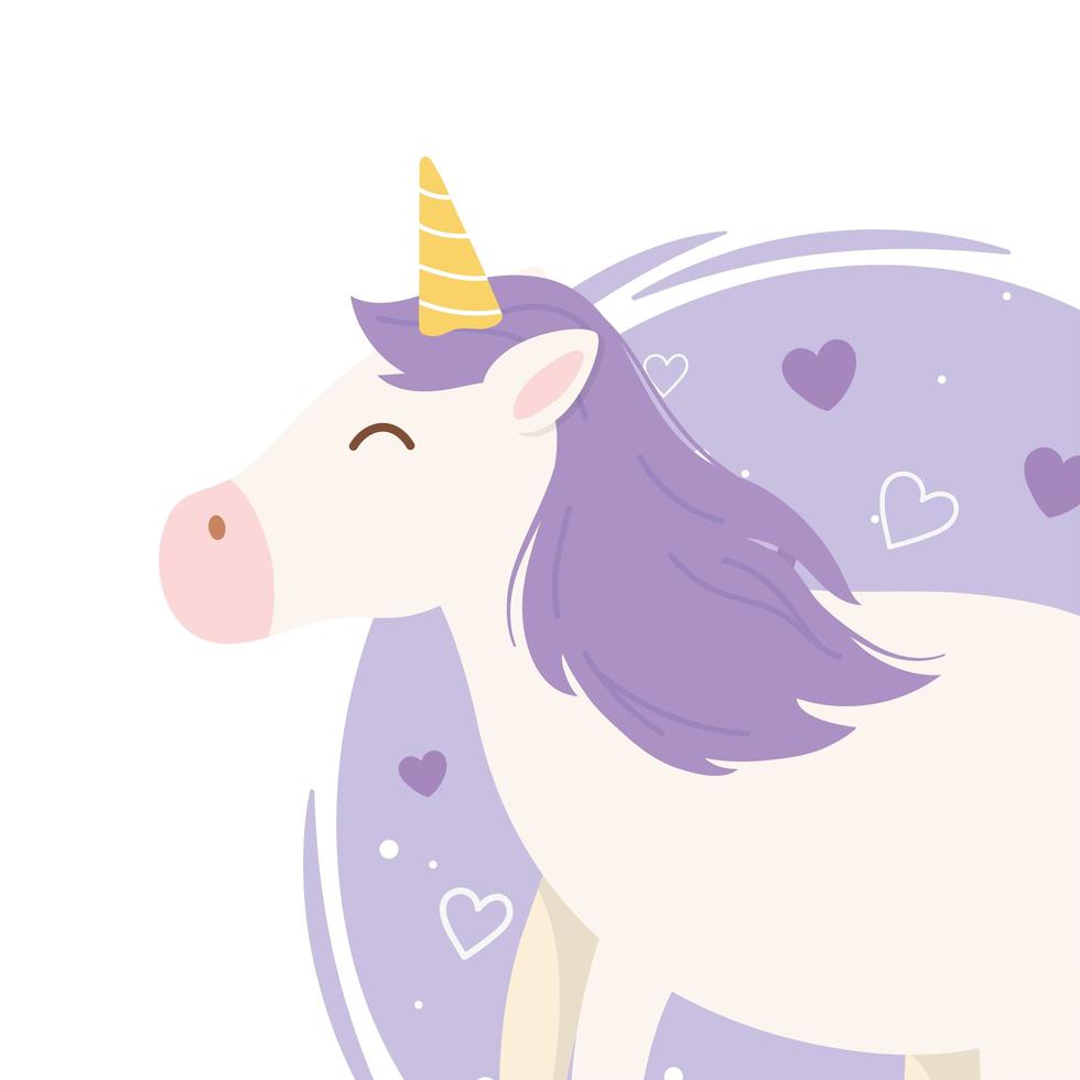 Magic unicorn cartoon character vector