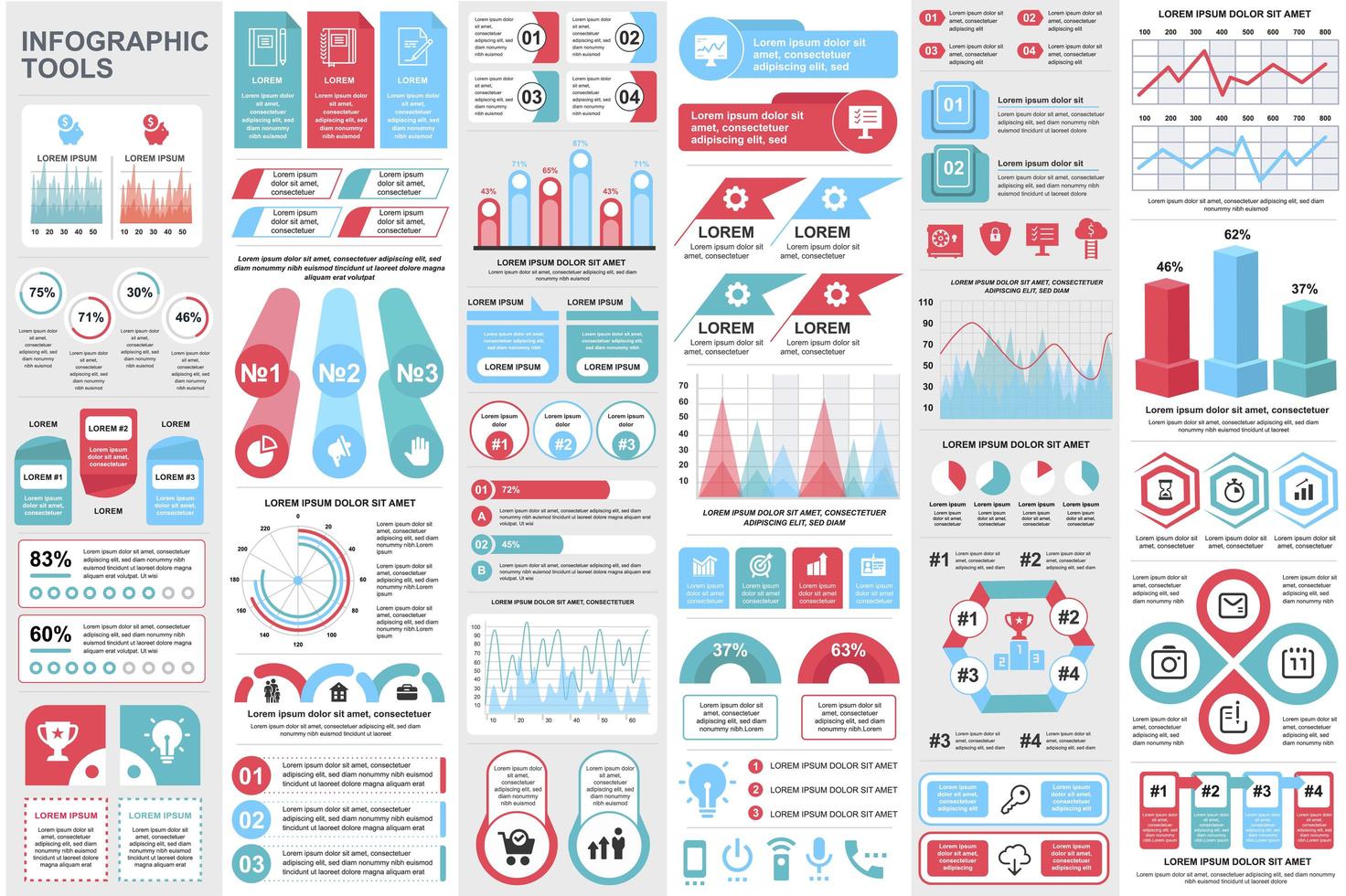 Bundle business infographic elements vector