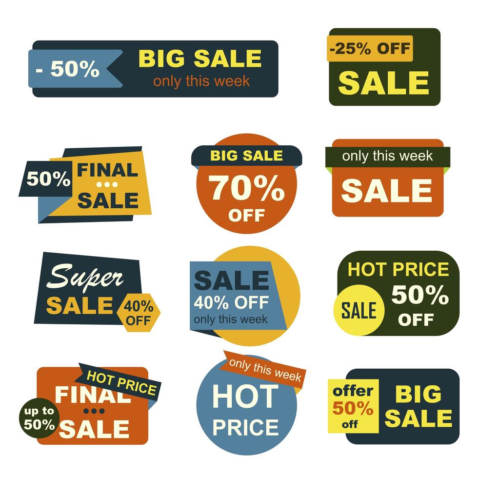 Big sale badges set vector