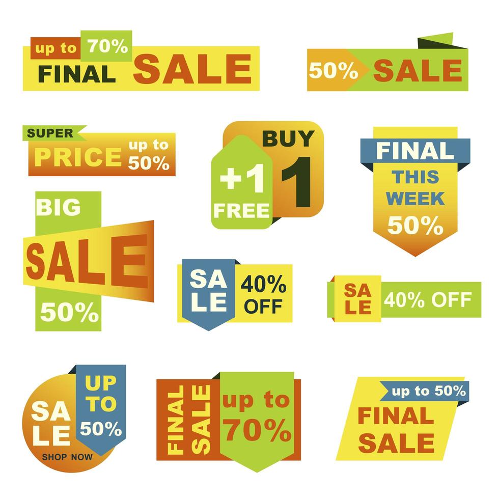 Big sale badges set vector