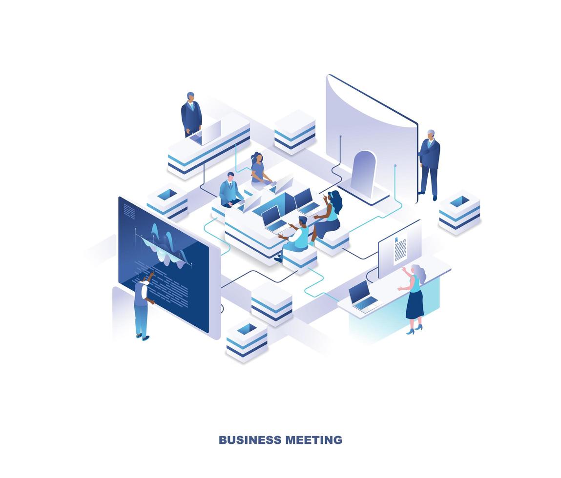 Business meeting isometric design vector