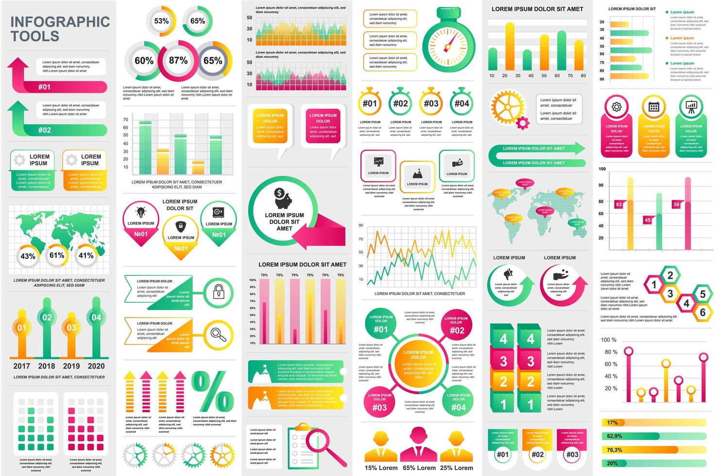 paquete de plantilla de elementos de infografía vector