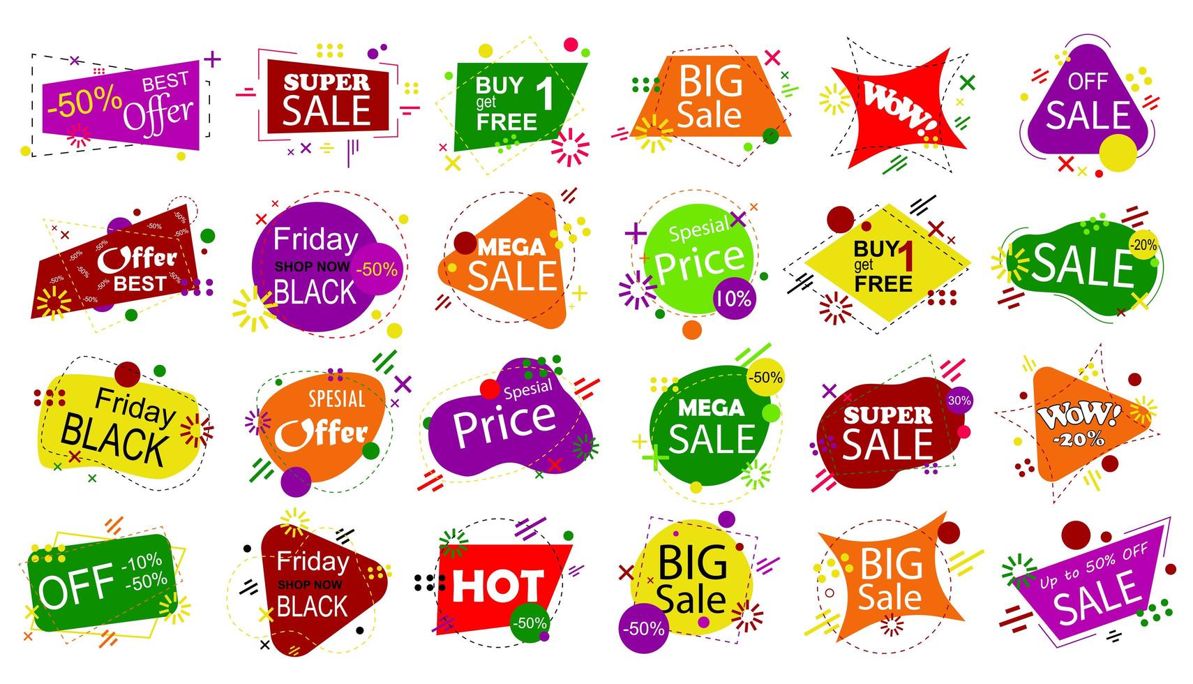 Set of sale banner badge templates. vector