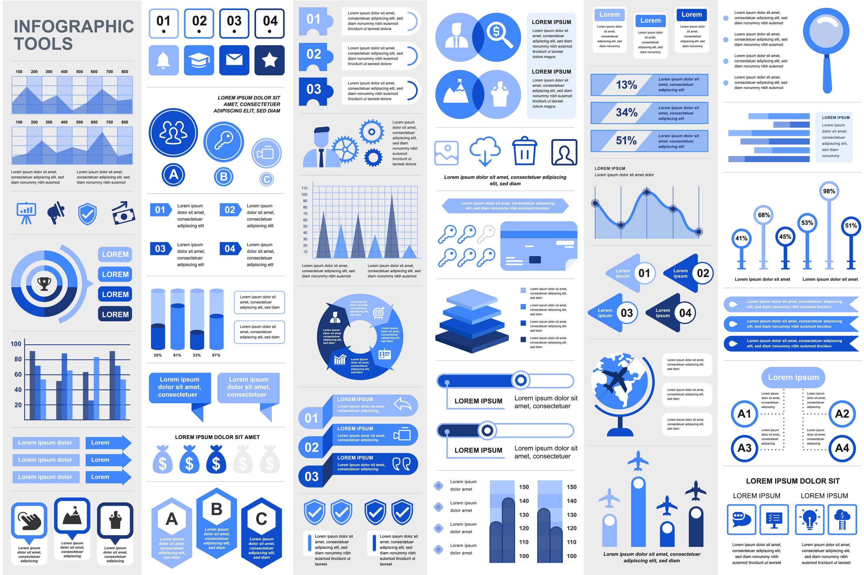 Bundle infographic elements template 1447058 Vector Art at Vecteezy