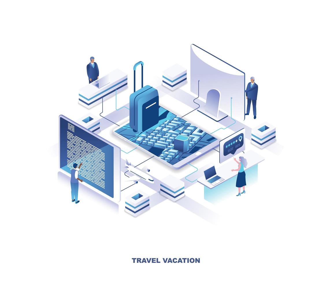 Touristic service for travel planning isometric design vector