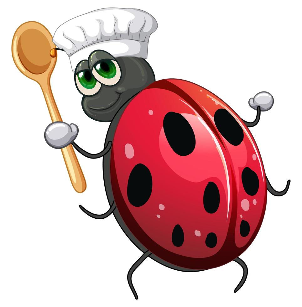 Ladybug chef cartoon character vector