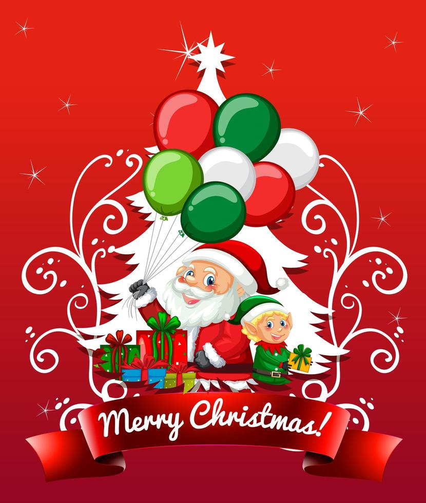 Merry Christmas and New Year card with Santa Claus vector