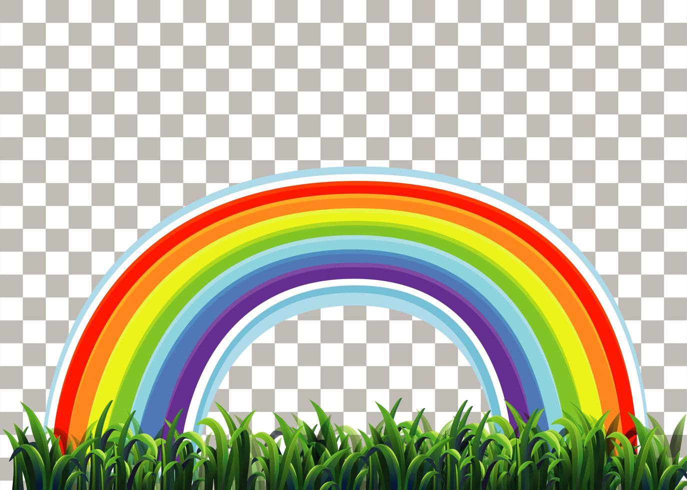 hierba y arcoiris vector