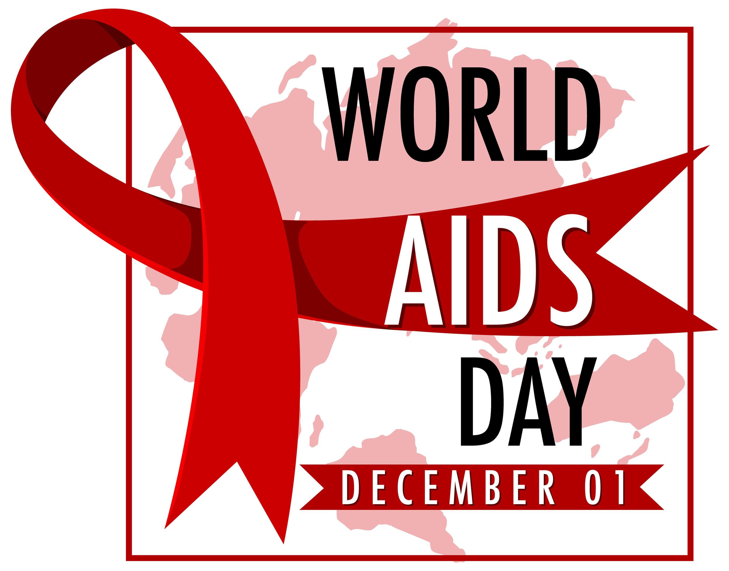 World AIDS Day banner with red ribbon on map 1447241 Vector Art at Vecteezy