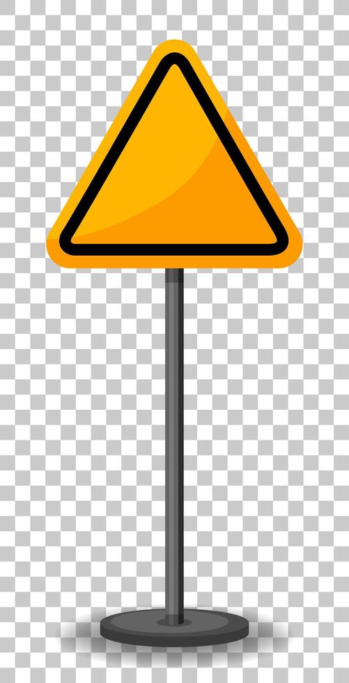 Empty yellow triangle traffic sign vector