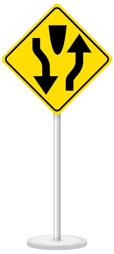 Yellow traffic warning sign vector