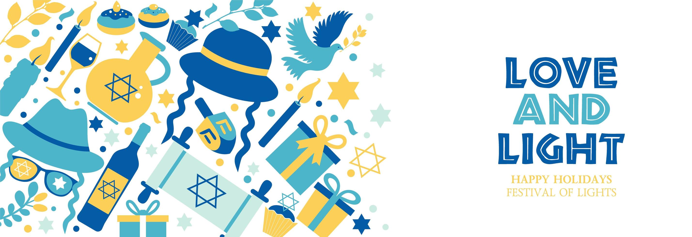 Jewish holiday Hanukkah banner vector