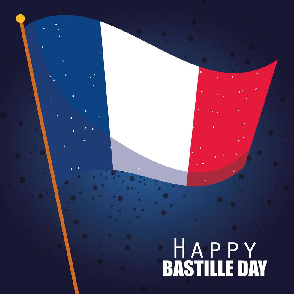 banner de celebración del día de la bastilla con elementos franceses vector