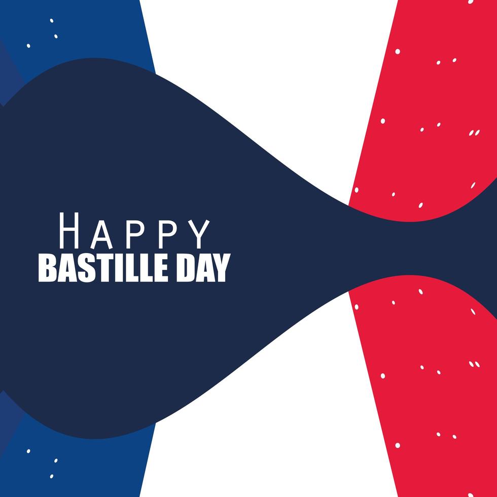 banner de celebración del día de la bastilla con elementos franceses vector