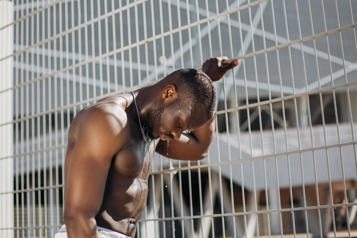 Fit man after a workout photo