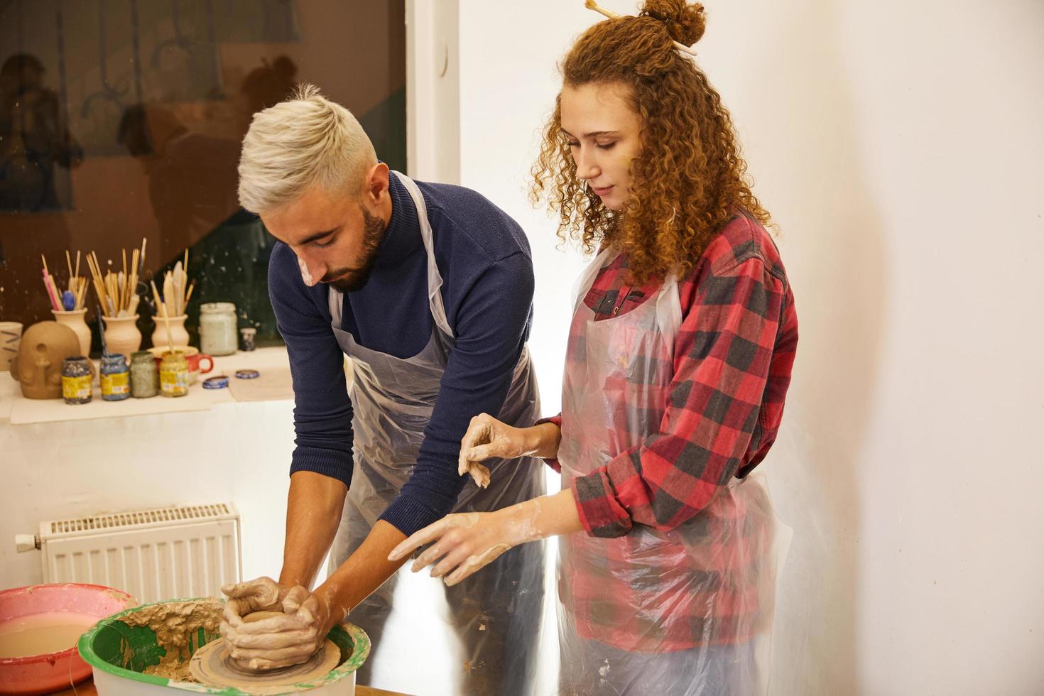 Two ceramicists in the studio photo