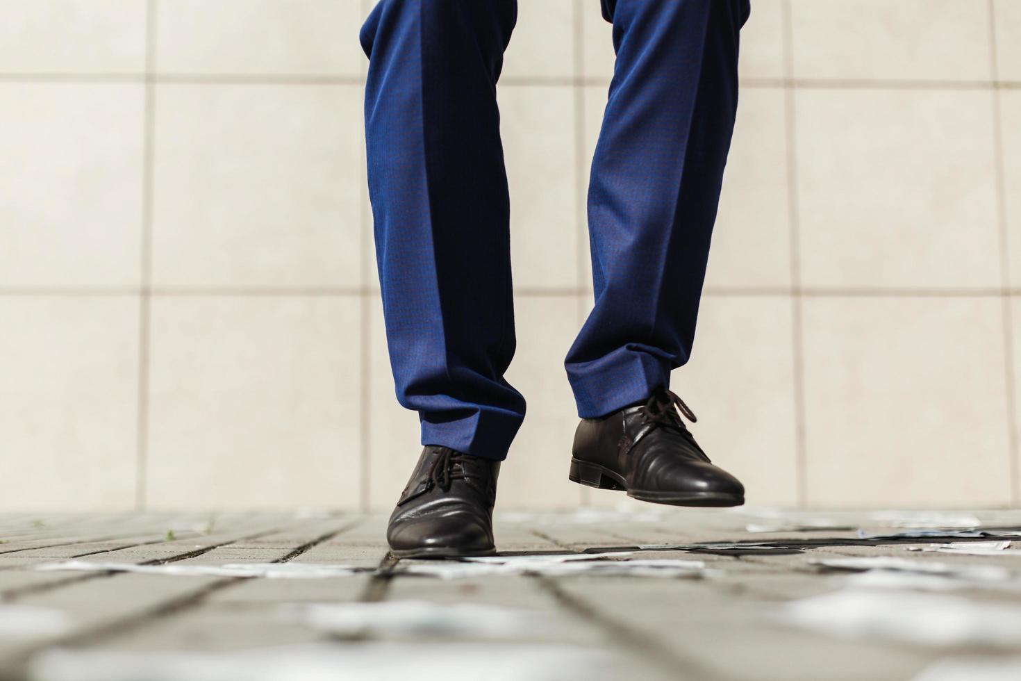 Man's feet dancing photo