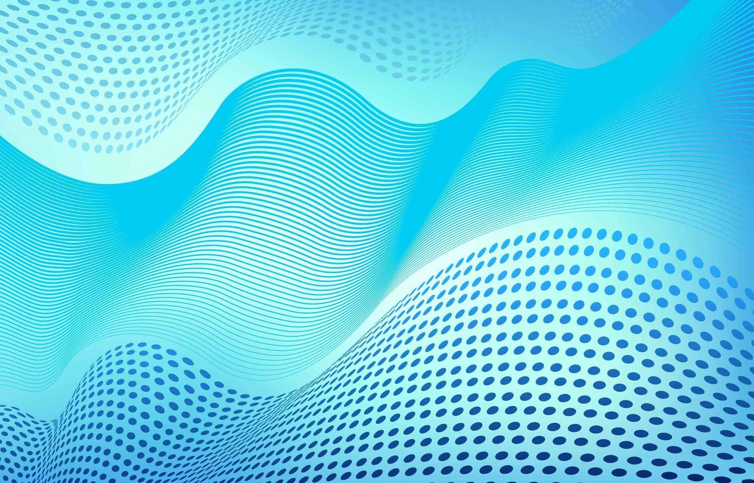 fondo azul con puntos ondulados vector