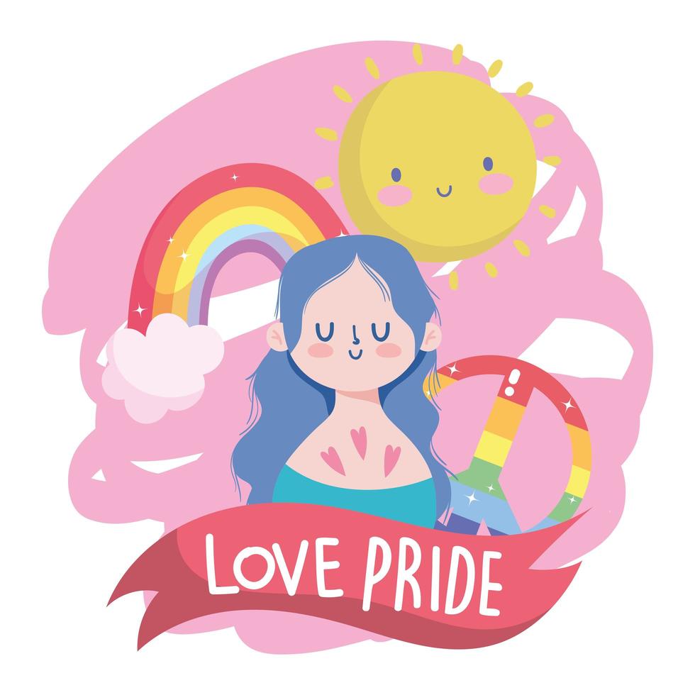 personaje lgbtqi de dibujos animados para la celebración del orgullo vector