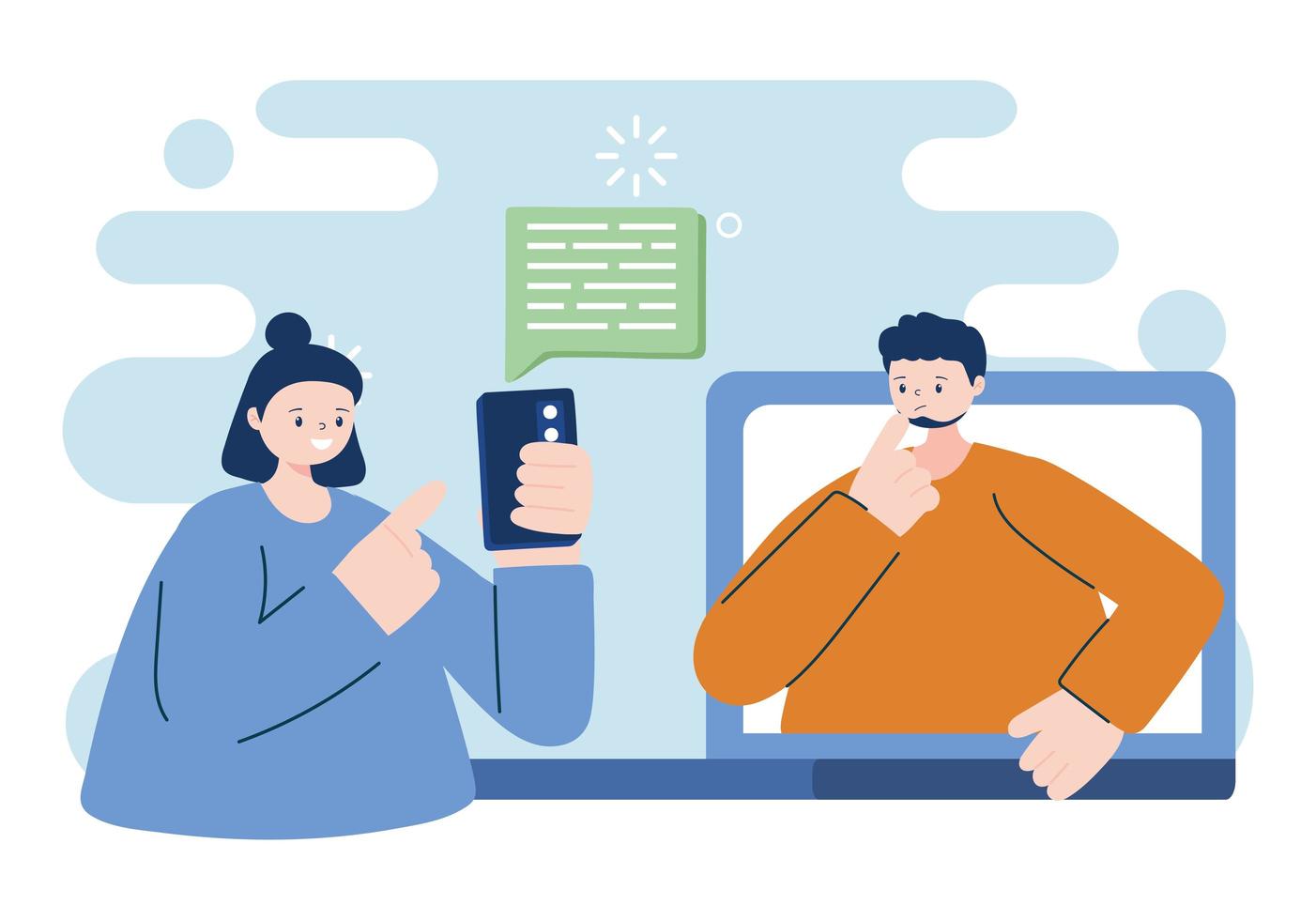 People on a video call concept vector