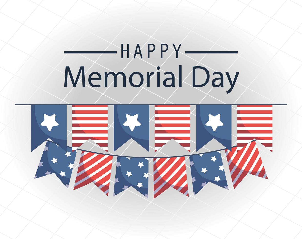 Memorial day celebration banner with American flags vector