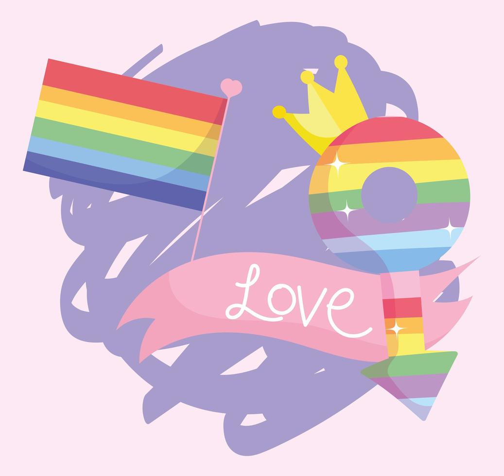 composición lgbtqi de dibujos animados para la celebración del orgullo vector