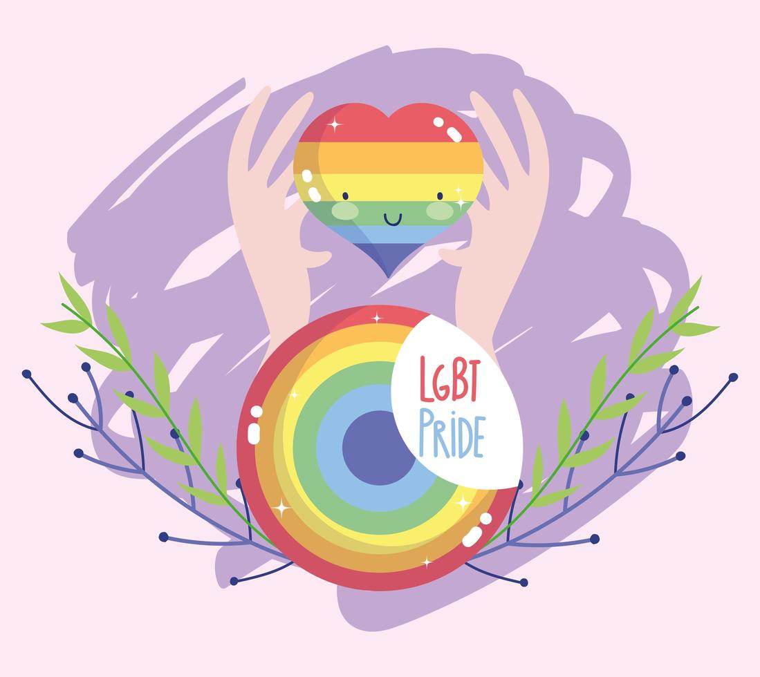 composición lgbtqi de dibujos animados para la celebración del orgullo vector