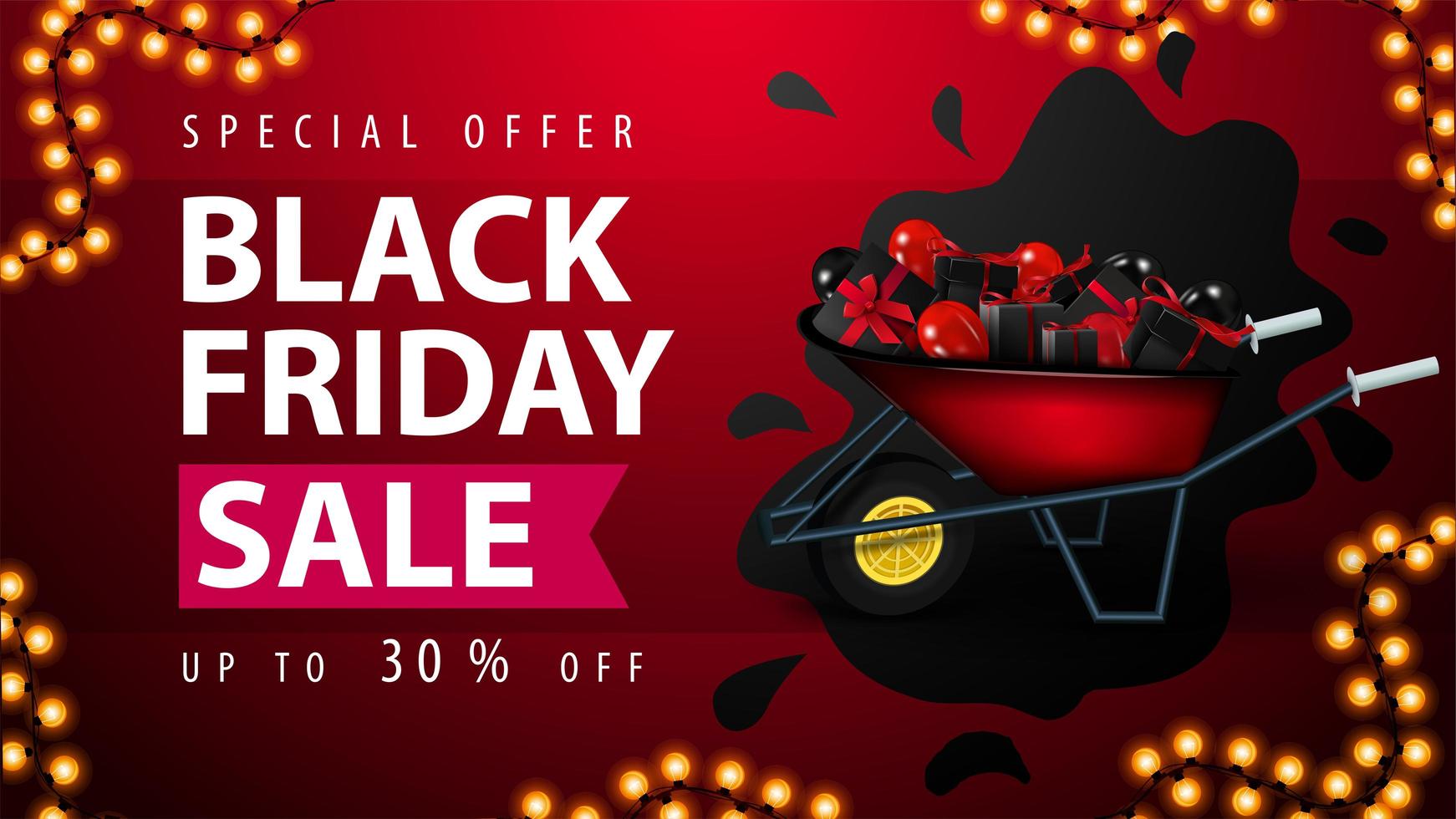 Black Friday Sale, up to 50 off banner vector