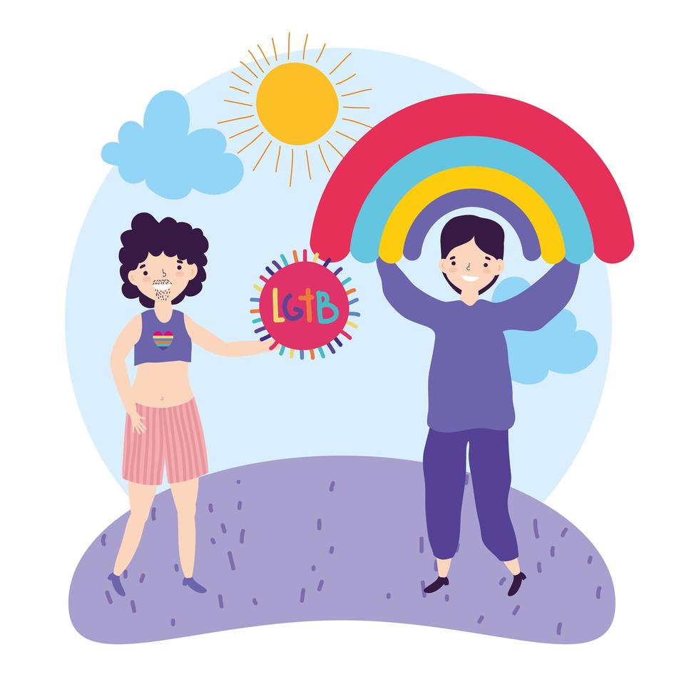 Cartoon LGBTQI characters for Pride celebration vector