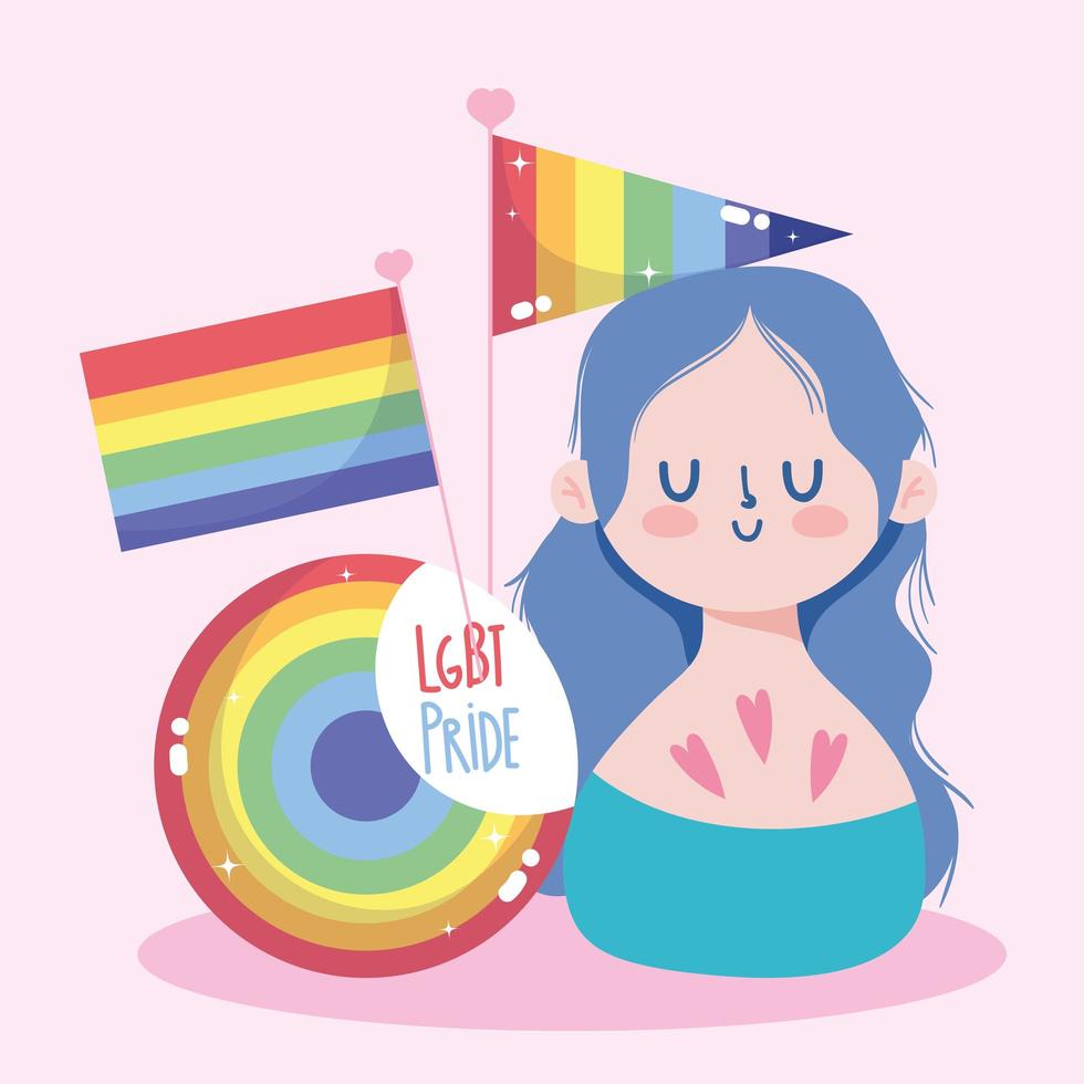 personaje lgbtqi de dibujos animados para la celebración del orgullo vector