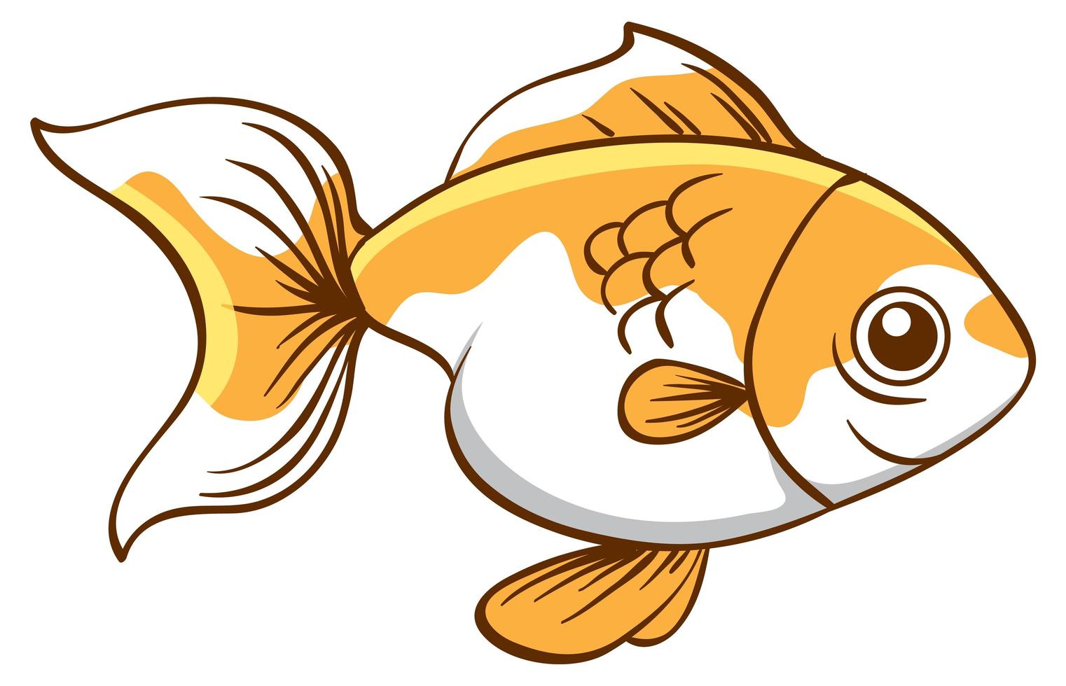 Cute goldfish on white background vector