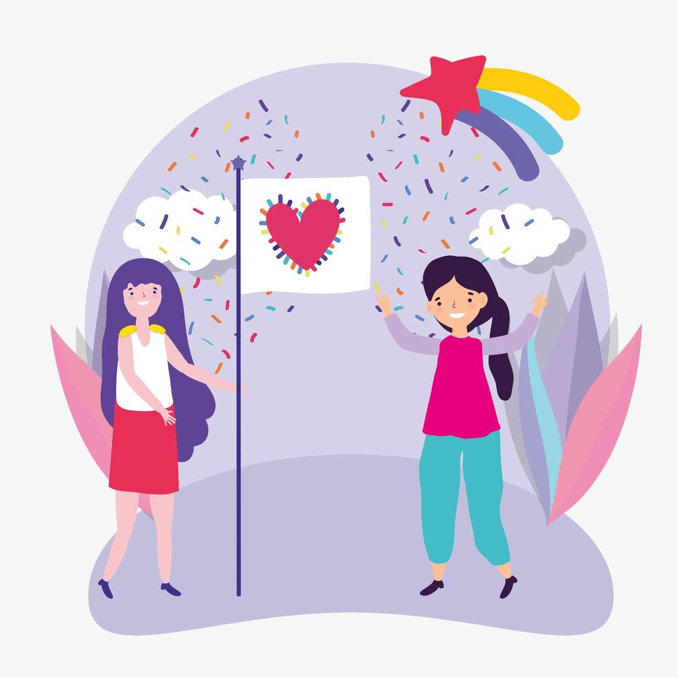 Cartoon LGBTQI characters for Pride celebration vector