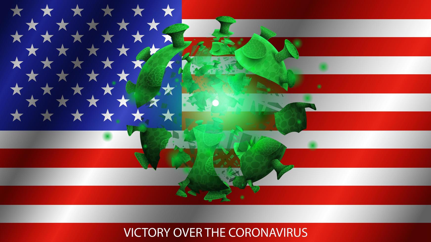 coronavirus en el fondo de la bandera de estados unidos vector