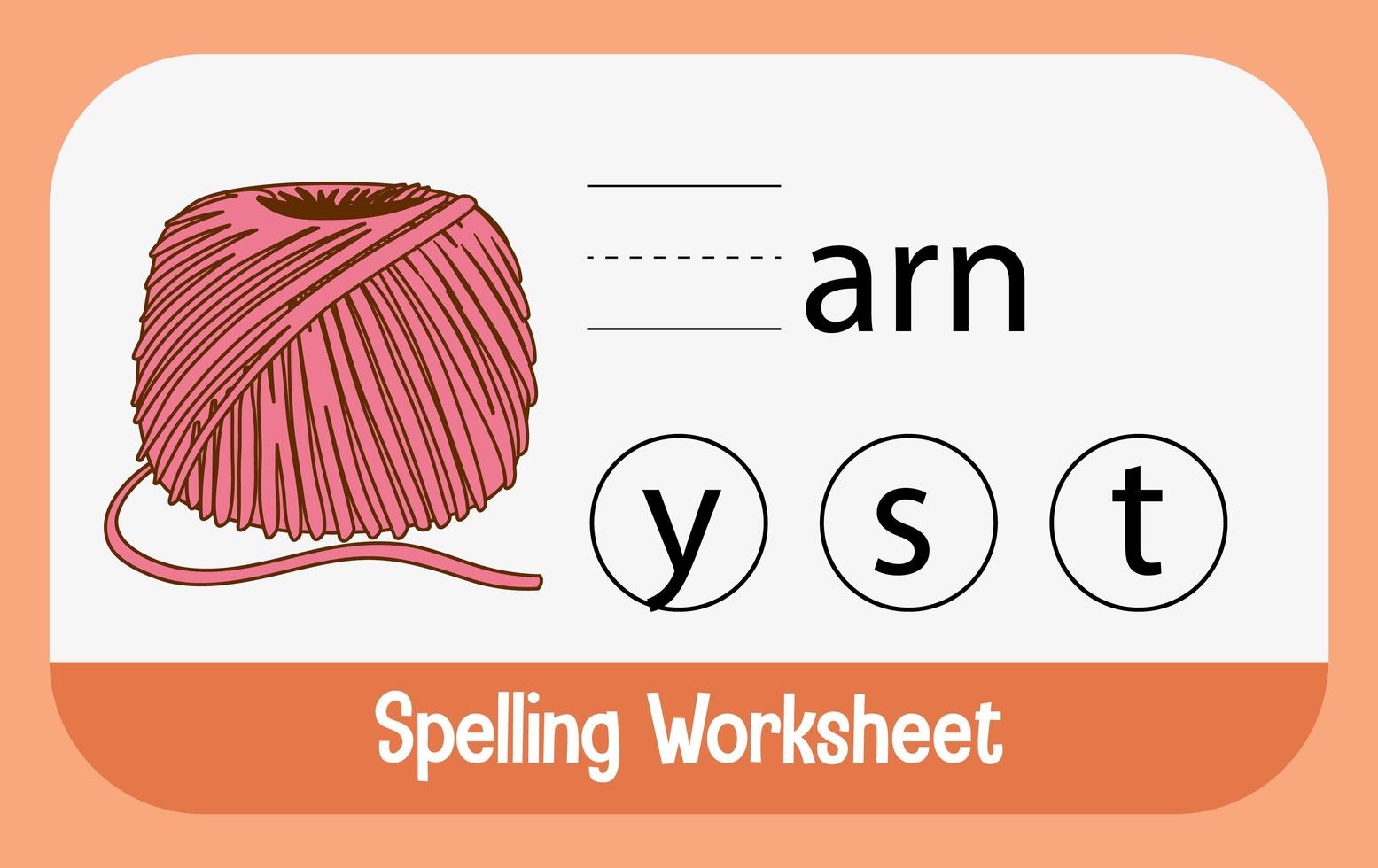 Find missing letter with yarn vector