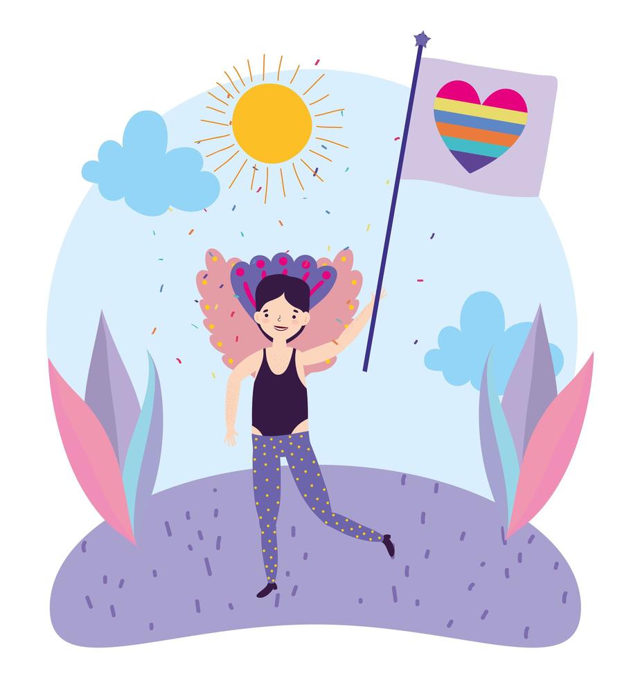 Cartoon LGBTQI character for Pride celebration vector