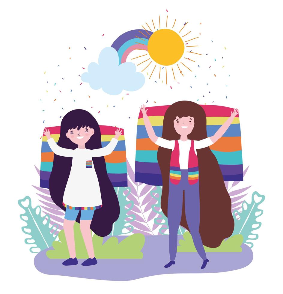 Cartoon LGBTQI characters for Pride celebration vector