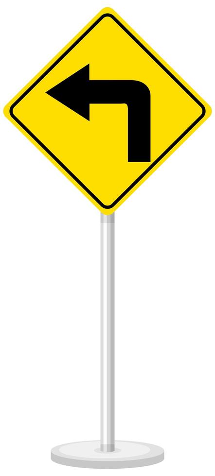 Yellow traffic warning sign on white background vector