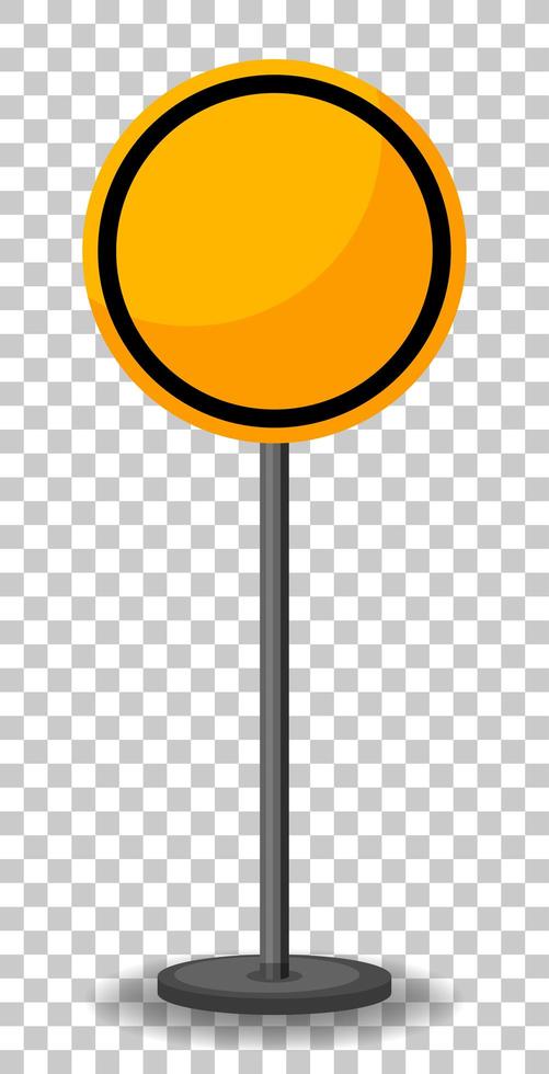 Empty yellow traffic sign on transparent background vector