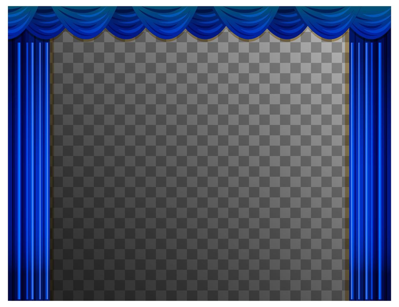 Blue curtains with transparent background vector