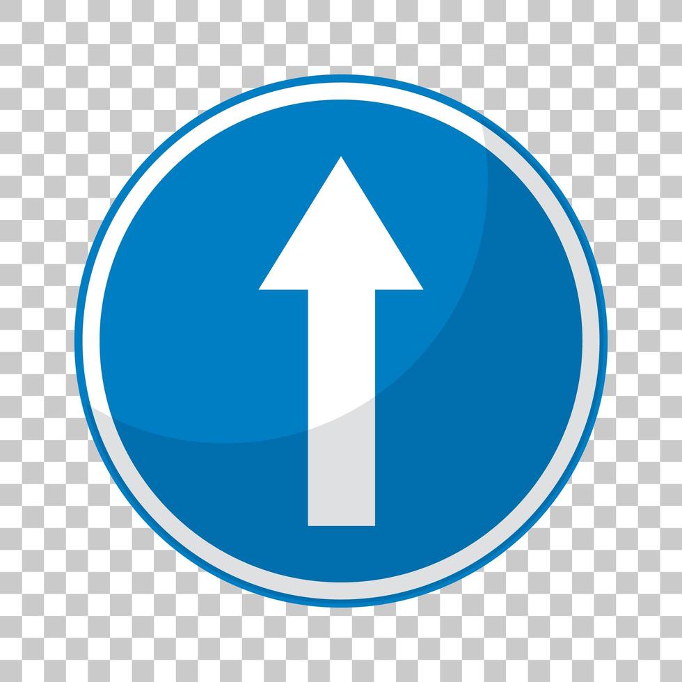 Blue traffic sign on transparent background vector
