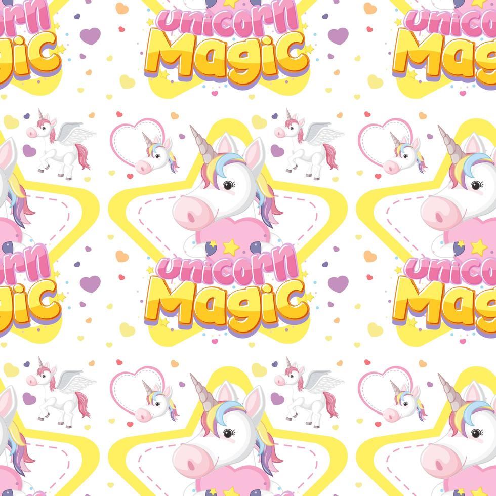 Pastel seamless unicorn background vector