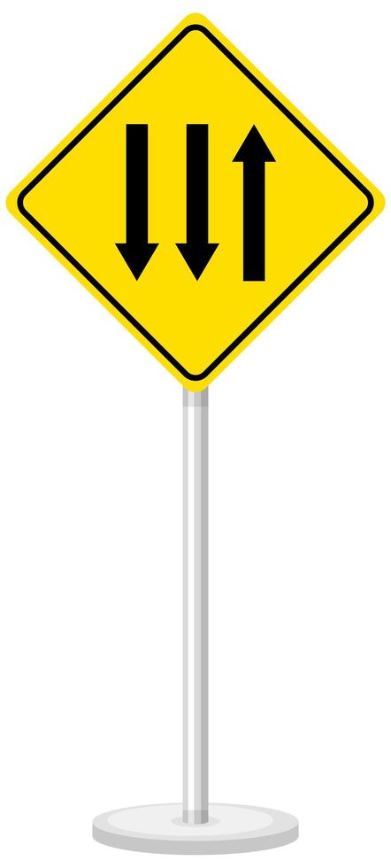 Yellow traffic warning sign on white background vector