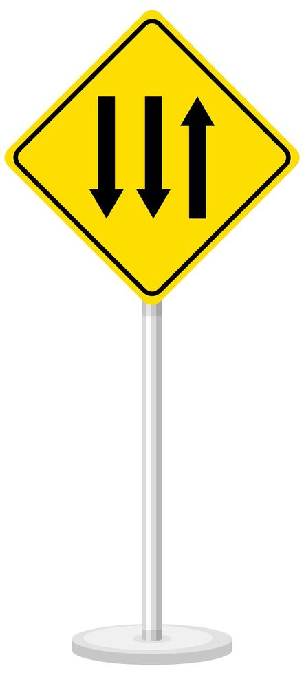 Yellow traffic warning sign on white background vector