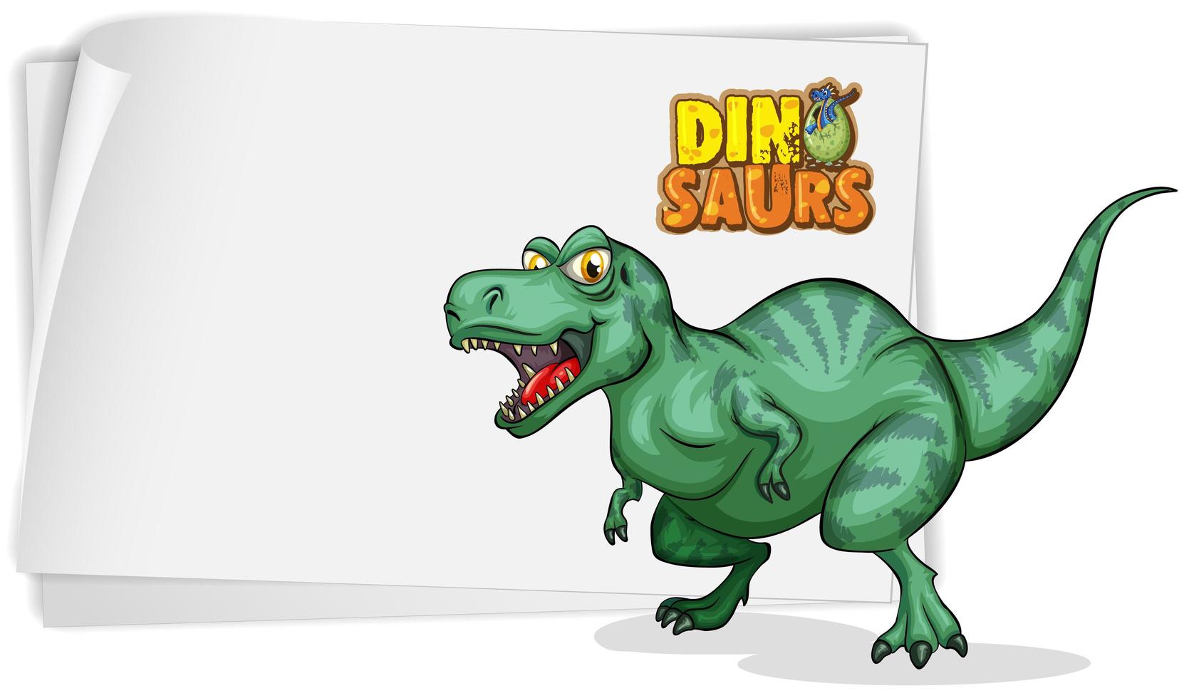 A dinosaur banner template on white background vector