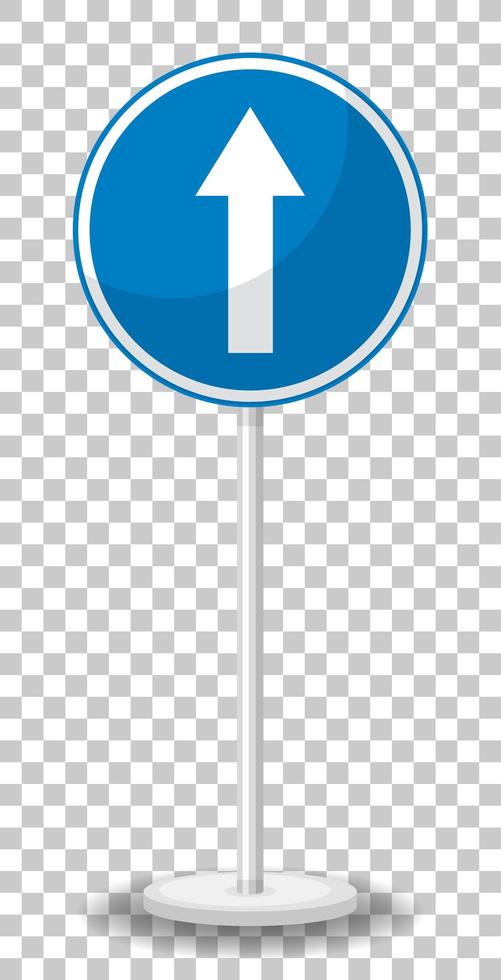 Blue traffic sign on transparent background vector