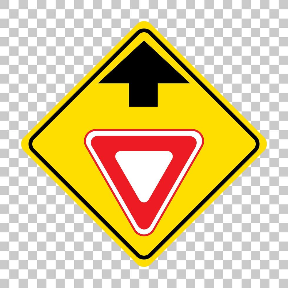 Yellow traffic warning sign on white background vector