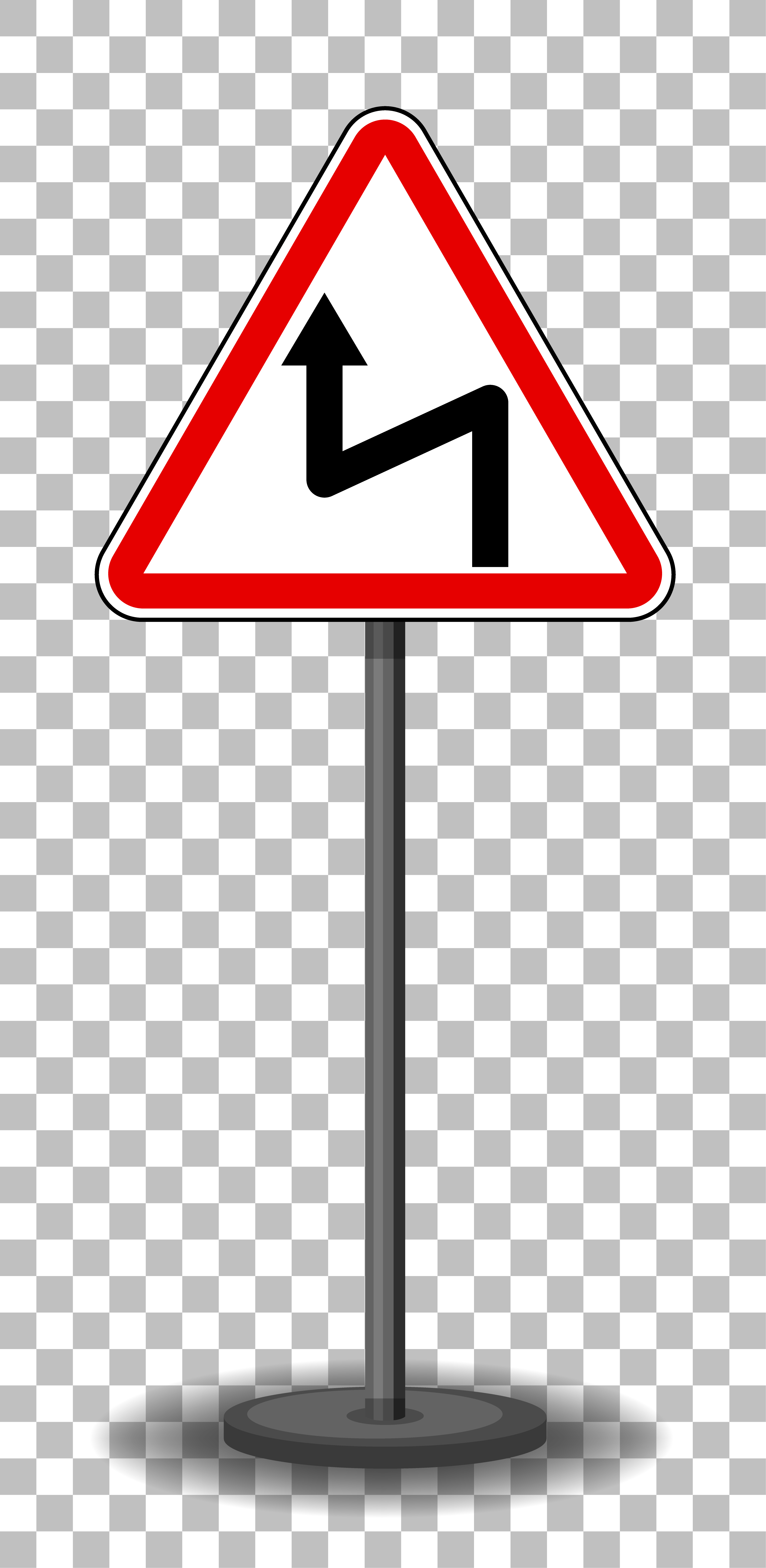 Left Reverse Bend Sign With Stand Isolated On Transparent Background left-reverse-bend-sign-with-stand-isolated-on-transparent-background