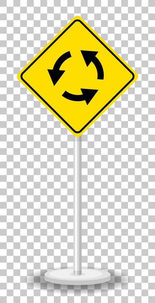 Roundabout sign isolated on transparent background vector