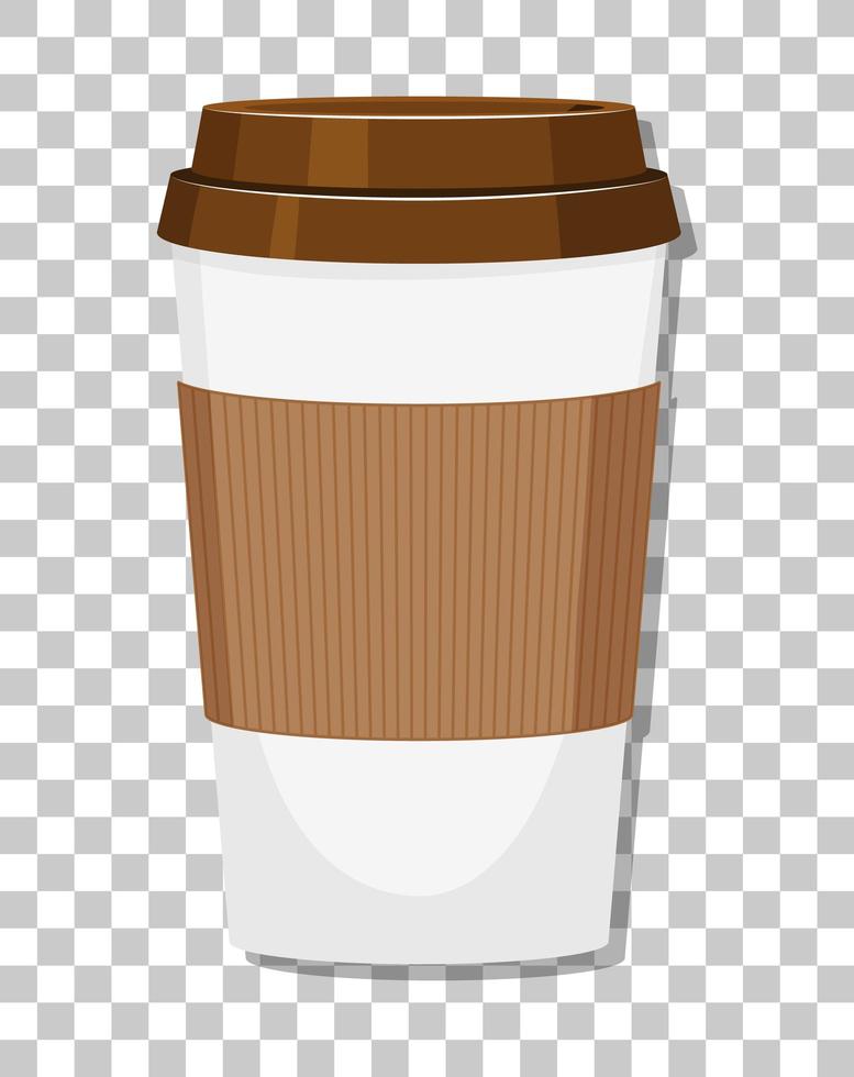 A paper coffee cup isolated on transparent background vector