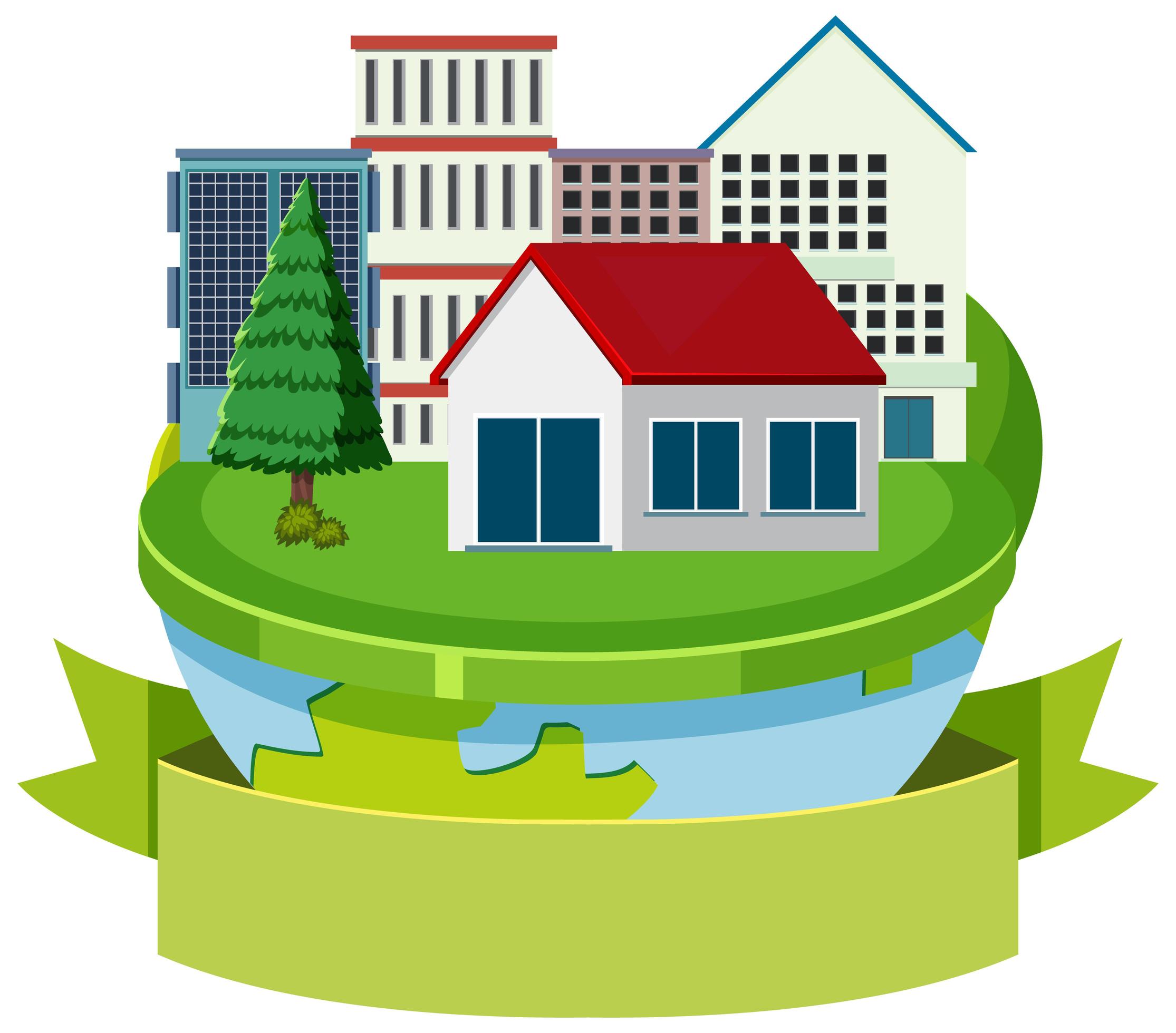 House on the globe 1482463 Vector Art at Vecteezy